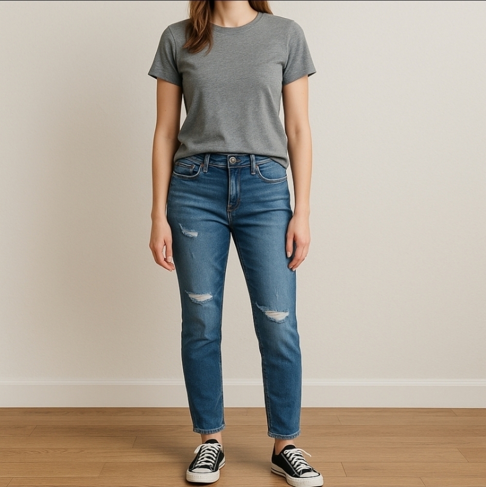 Silver Suki Jeans Ankle Slim Distressed 28